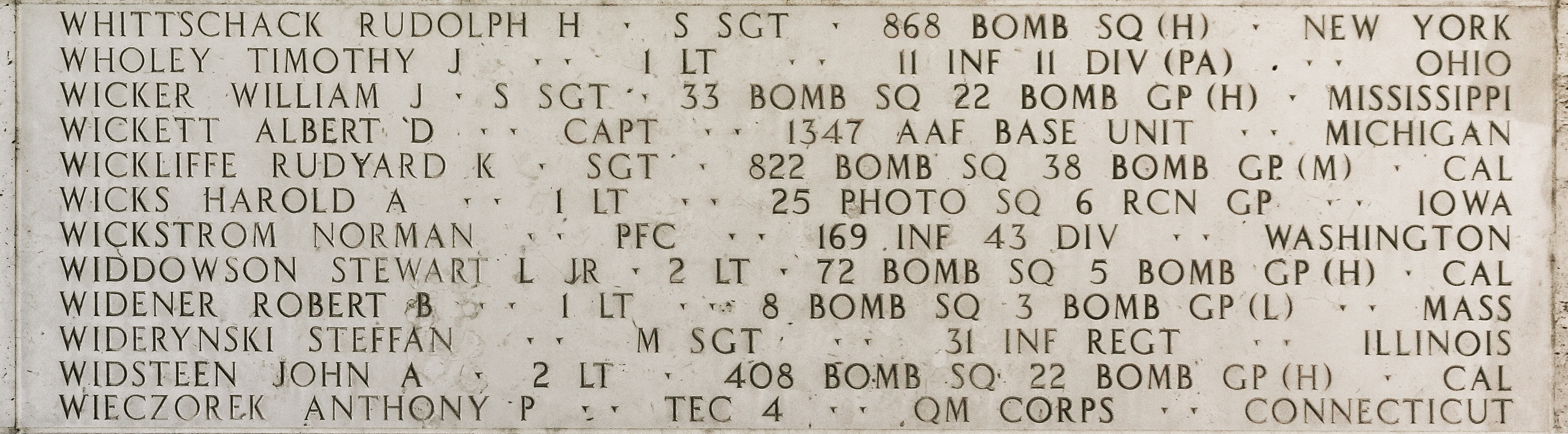 Rudolph H. Whittschack, Staff Sergeant